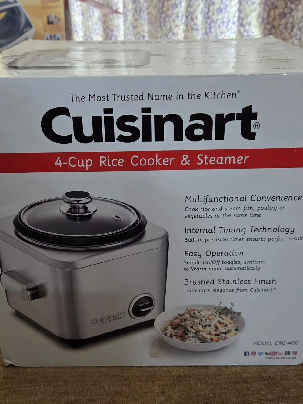 Cuisinart Brushed Stainless Steel Rice Cooker & Steamer - Silver, Black